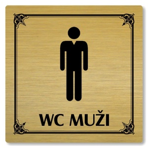 WC muži, 80x80mm, zlatá, Nebraska